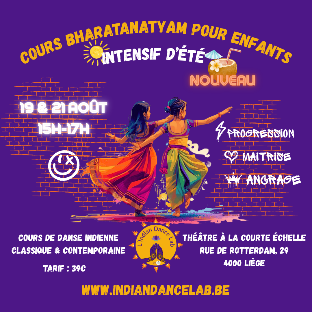 Stage enfants danse indienne intensif liège bharatanatyam